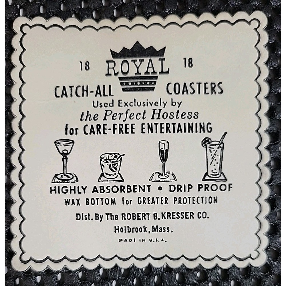 Vintage Royal Catch-All Paper Coasters Green White "What'll You Have?" Barware - Picture 6 of 13